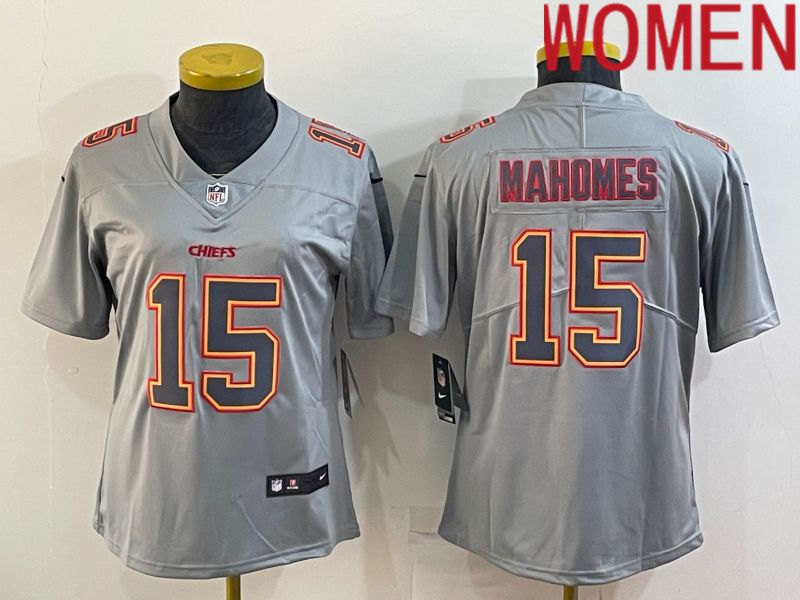 Women Kansas City Chiefs #15 Mahomes Grey 2022 Nike Limited Vapor Untouchable NFL Jersey